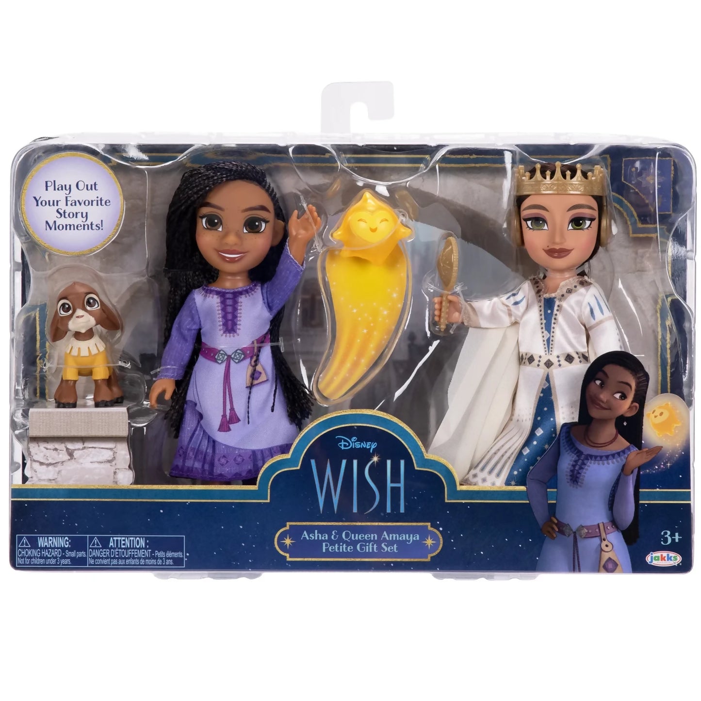 Disney Wish Asha & Queen Amaya Set de Regalo de Muñeca.