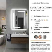ESPEJO KUBE LUZ LED 60X80