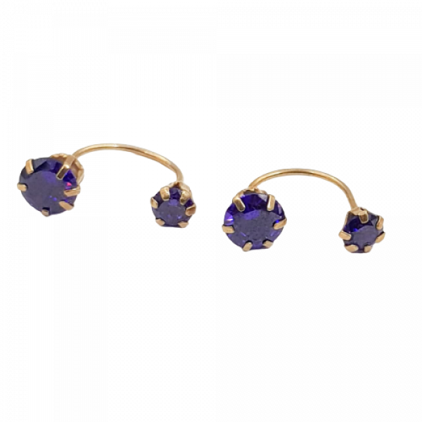 Arete Curvo Morado Oro 10kl