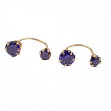 Arete Curvo Morado Oro 10kl