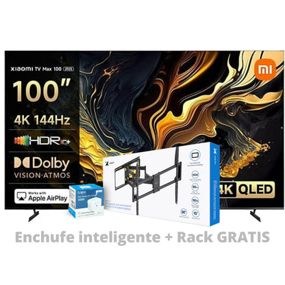 COMBO XIAOMI TV MAX 100 + XTECH BRKT ARTICULATED TILT 50-105 + XIAOMI LINK SMART PLUG P125