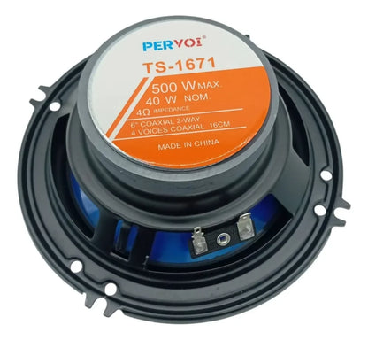 Parlantes para Carro PERVOI CTC-1671 6.5" 3 Vías 500W Máx. 40W RMS 4 Ohm