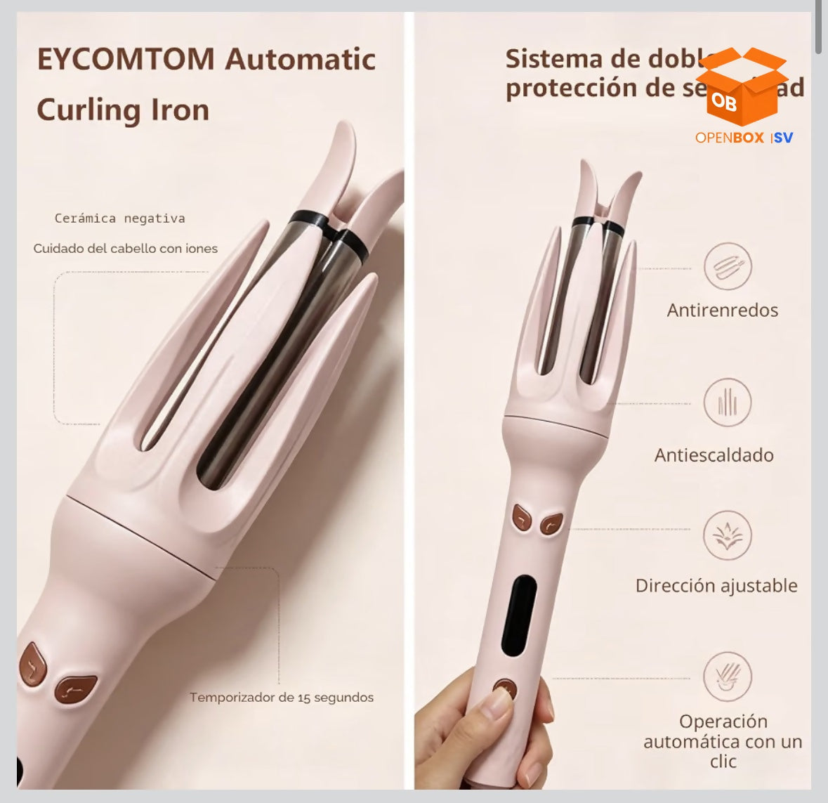 RIZADOR AUTOMÁTICO DE AIRE 4 TEMPERATURAS LCD DIGITAL