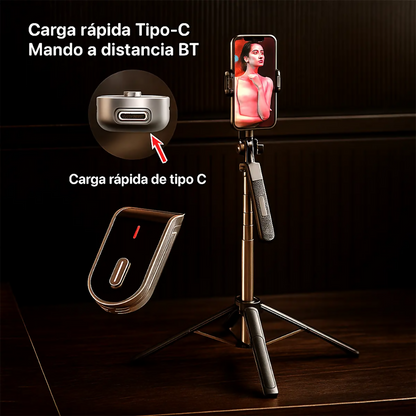 Trípode selfie stick con bluetooth