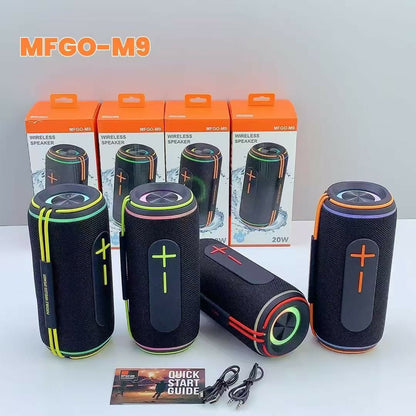 Bocina Bluetooth Portátil MFGO-M9 20W | Bluetooth 5.3 | Outdoor | Resistente a Salpicaduras IPX6 |