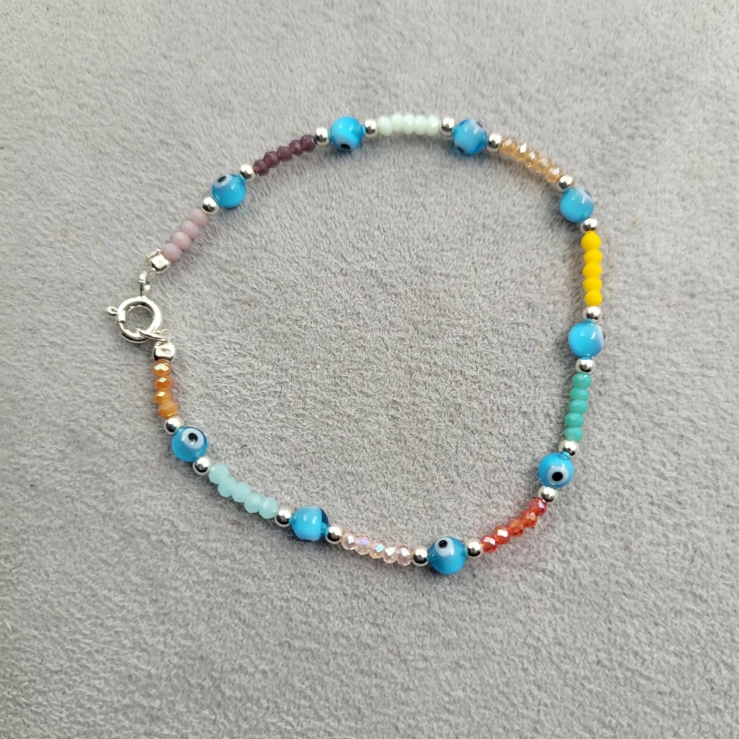 Pulsera colores Ojo Turco Plata 925