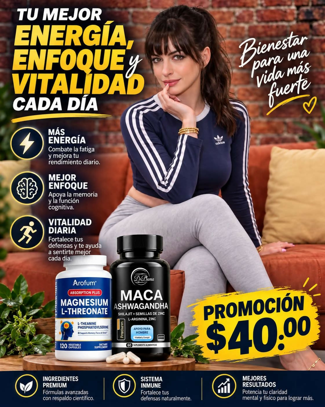 MAGNESIO L-TREONATO + MACA CON ASHWAGANDHA