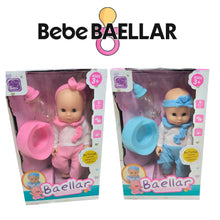 BEBE 12.5'' CON BACINILLA Y BIBERON