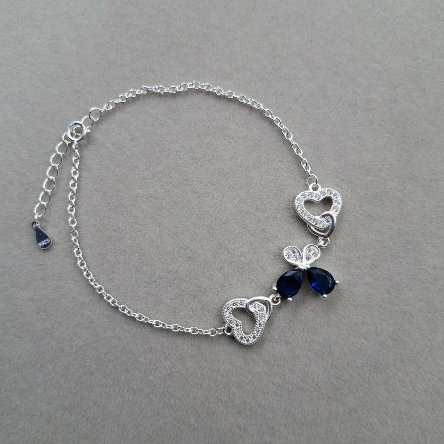Pulsera Mariposa Azul Plata 925