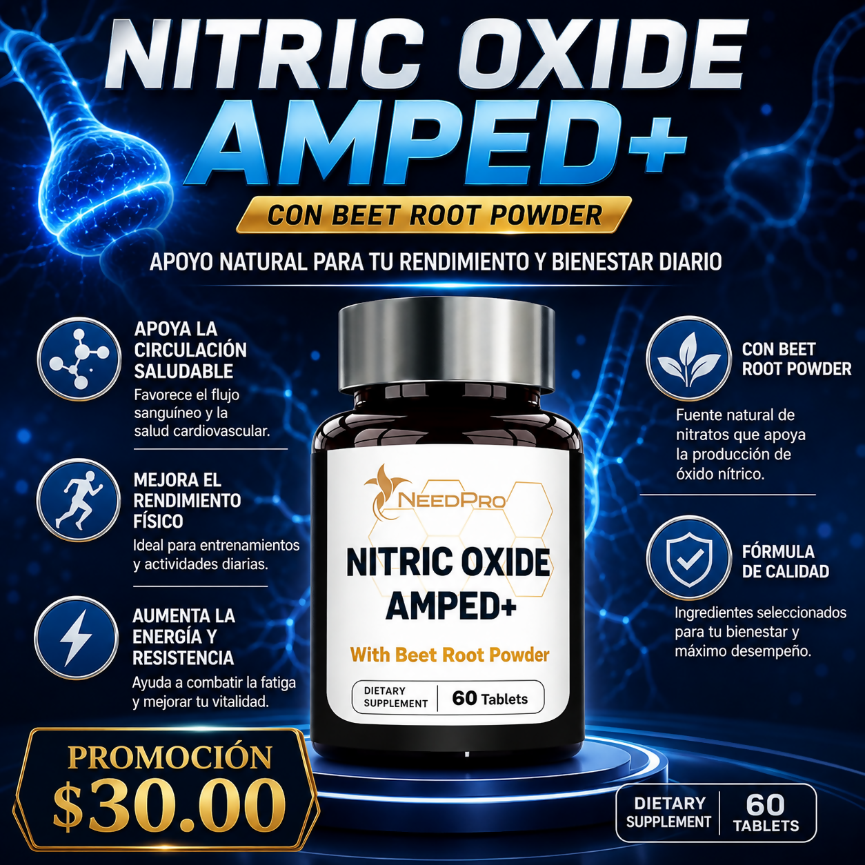 NeedPro Nitric Oxide Amped+