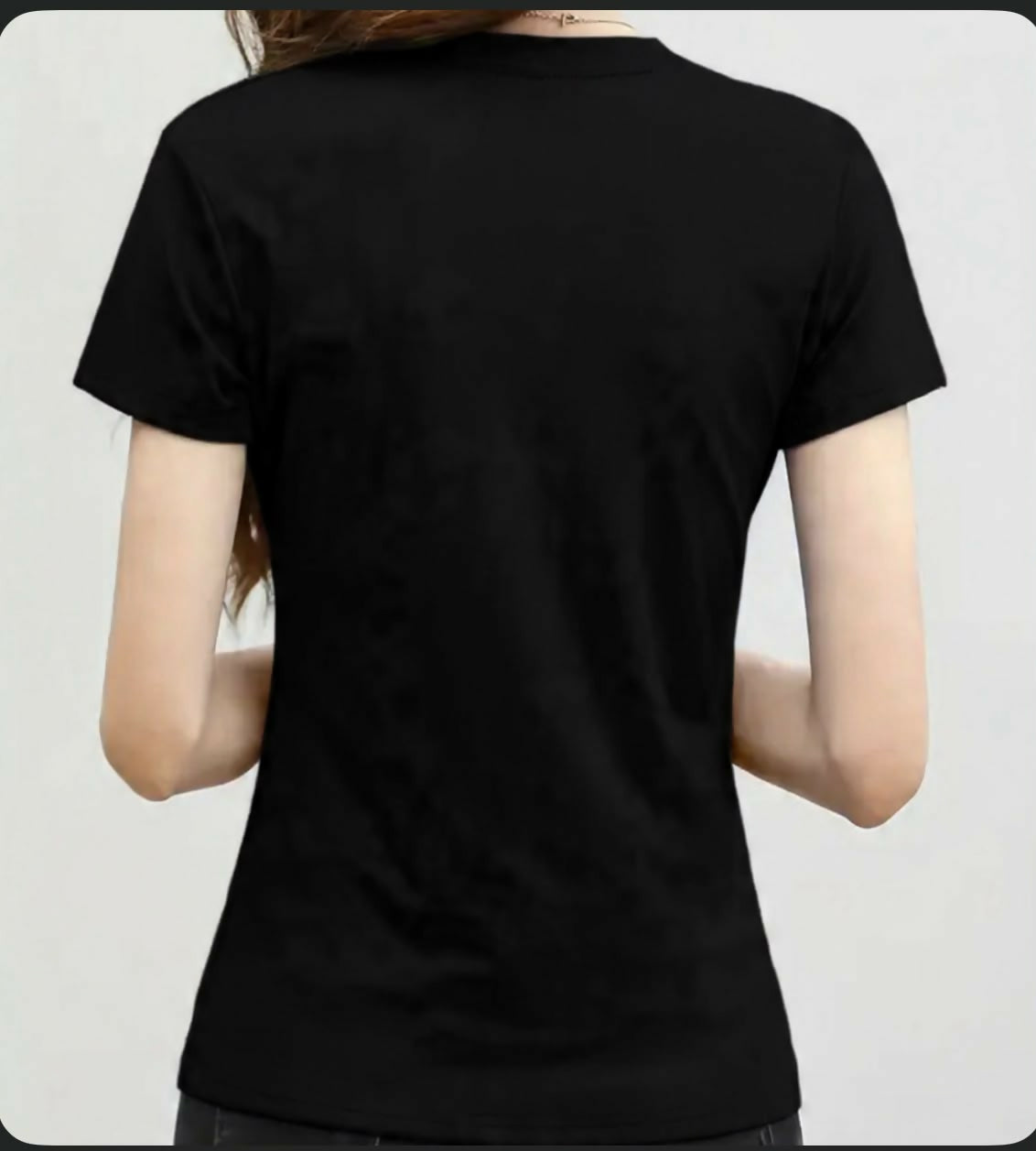 Blusa negra con dos flores negras y perla Talla M