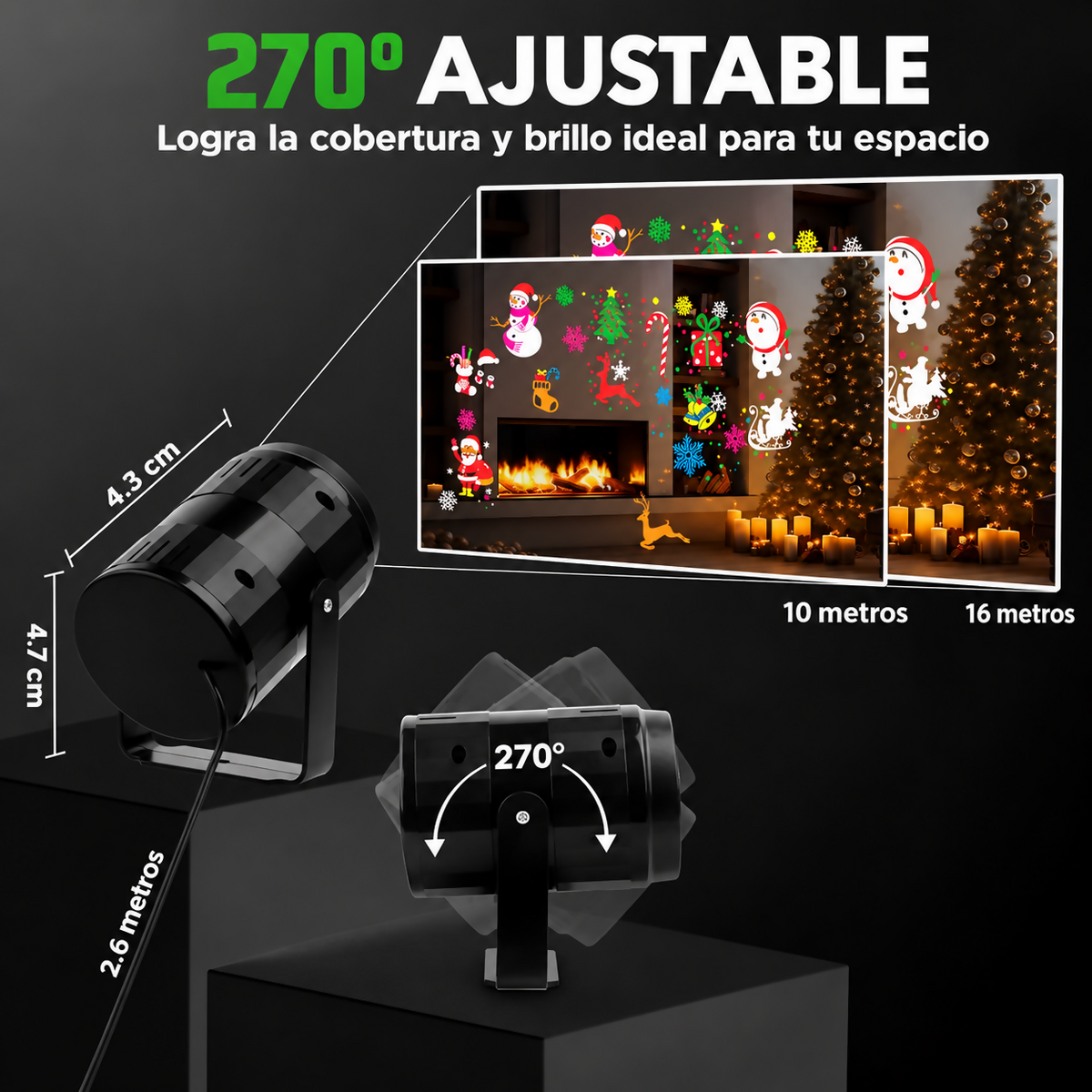 Proyector de figuras navideñas