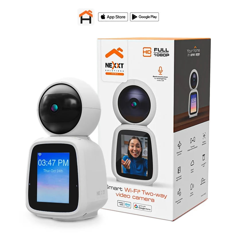 Cámara Inteligente PTZ Wi-Fi Nexxt Home NHC-IP20 | Full HD 1080p | Visión Nocturna | Audio Bidireccional | Alarma y Videollamada de Emergencia