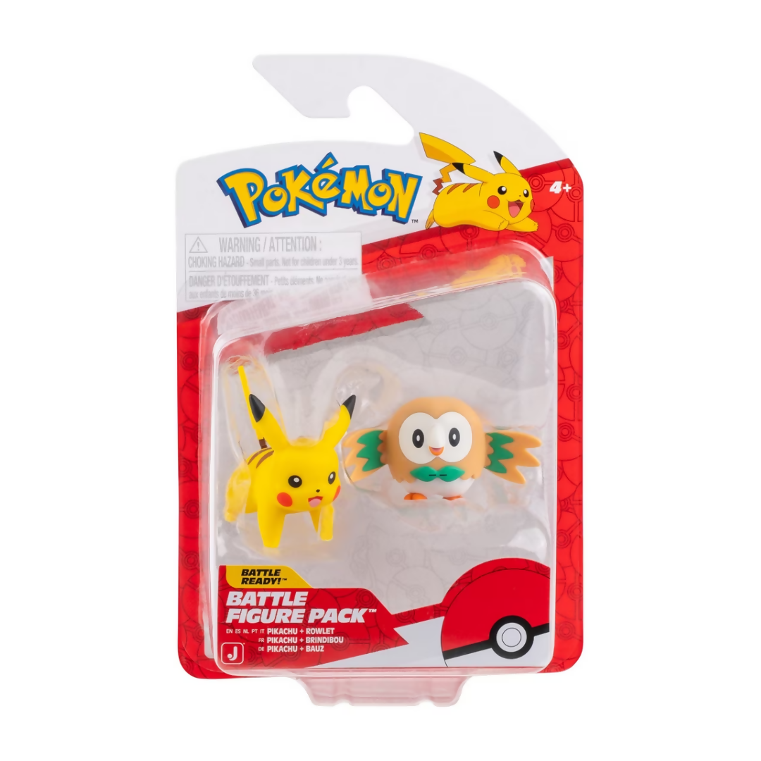 Pokémon Battle Figure 2 Pack Rowlet + Pikachu.