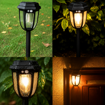 Farol solar para pared y estaca set de 4 piezas