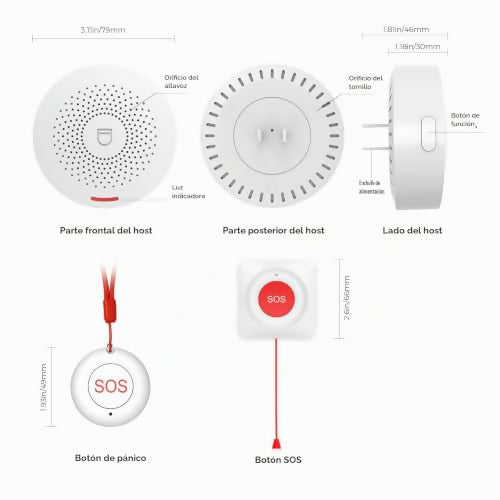 Botón de Llamada WiFi Hapippofa para Cuidadores