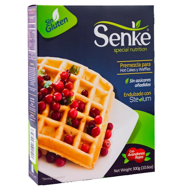 Premezcla para Waffles y Pancakes sin gluten sin azúcar con Arándanos Rojos de 300g (SENKE)