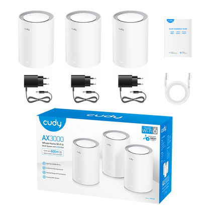 6971690793258_3 AX3000 2.5G Mesh Wi-Fi 6 System White 3pack
