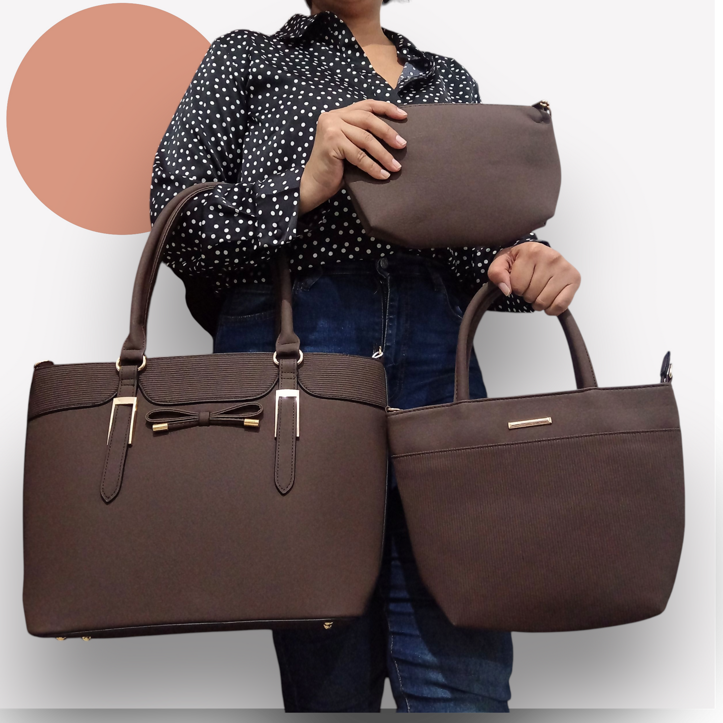 Set de cartera NECKLACE color Ocher.