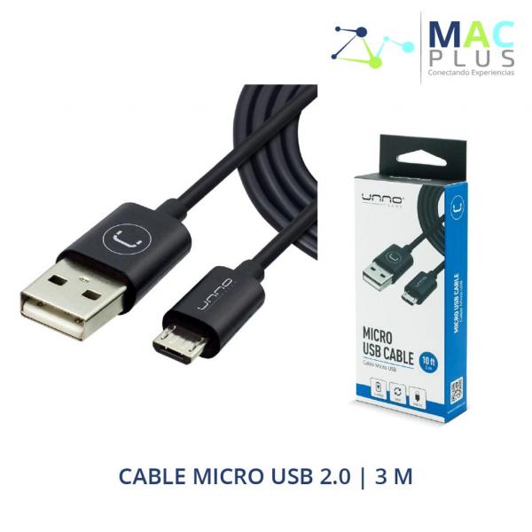 Cable micro USB 2.0 3mts.