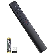 Control Remoto Inalámbrico para Presentaciones — Clicker con Puntero Láser Rojo, Hipervínculo y Control de Volumen