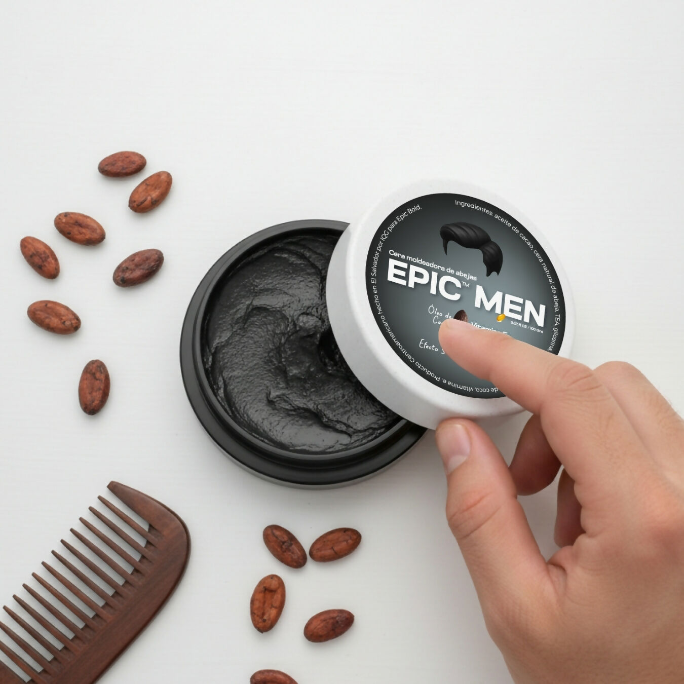 Cera Moldeadora Cubre Canas All Black - EPIC MEN 100 grs