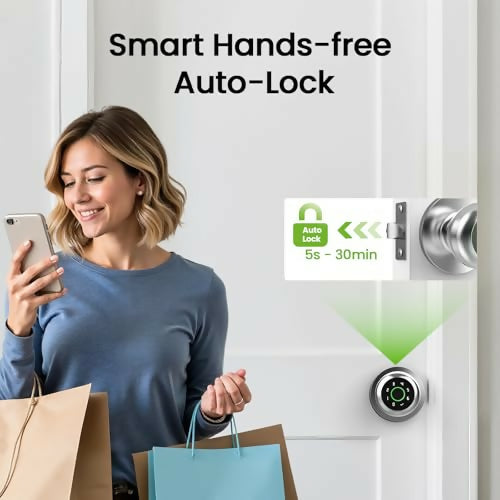 Cerradura Inteligente GHome Smart 4 en 1 con Huella Digital, Teclado y App Bluetooth