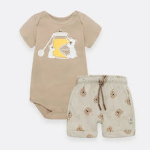 Conjunto para bebé de 2 piezas mameluco y short de ositos
