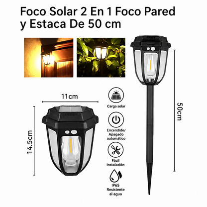 Farol solar para pared y estaca set de 4 piezas