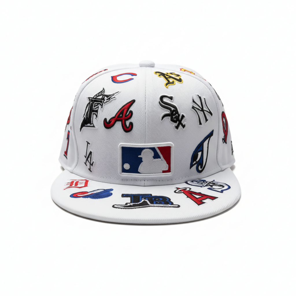 Gorra MLB Teams Patch Logos All‑Over White 59FIFTY