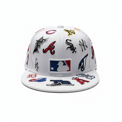 Gorra MLB Teams Patch Logos All‑Over White 59FIFTY