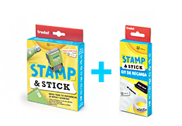 Combo de Rotulador escolar + Kit de recarga STAMP & STICK