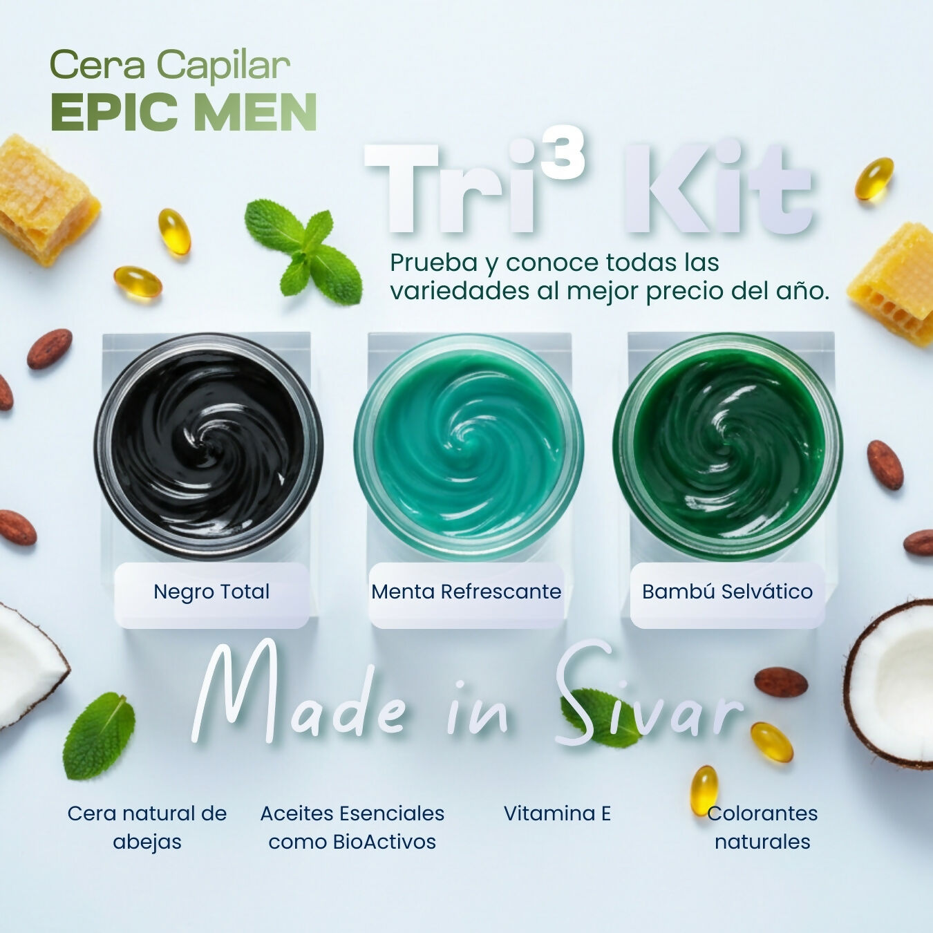 Tri 3 Kit Ceras Capilares EPIC MEN