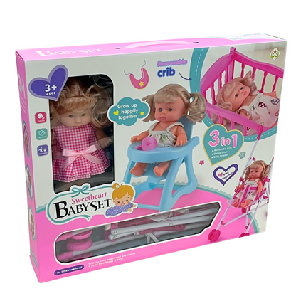 Muñeca con accesorios para niña