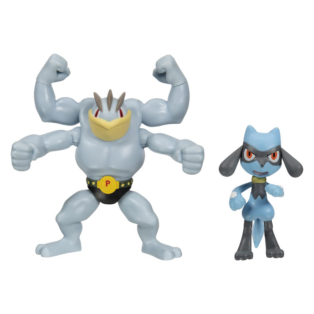 Pokemon Battle Figure 2-Pack Machamp & Riolu (Figuras dinámicas).