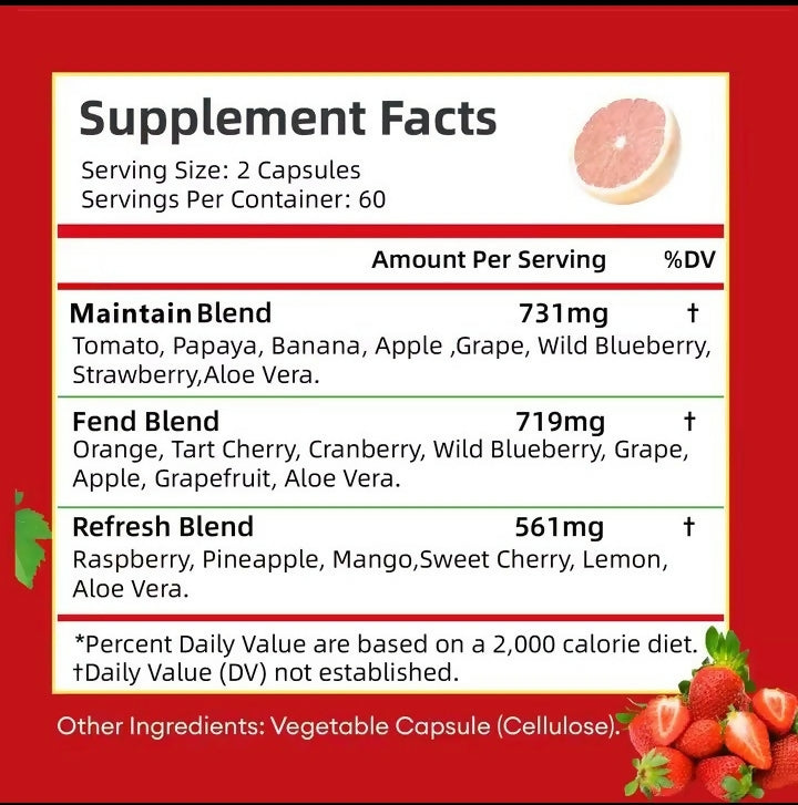 💥 WHOLE PRODUCE FRUITS – 120 CÁPSULAS 💥