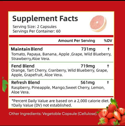 💥 WHOLE PRODUCE FRUITS – 120 CÁPSULAS 💥