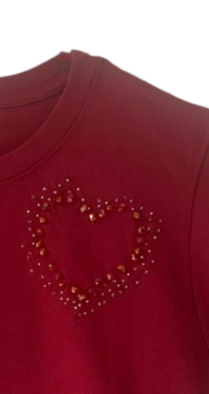 Blusa roja de corazón manga corta Talla S