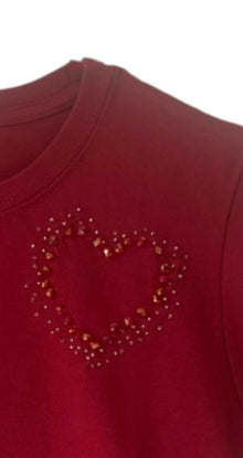 Blusa roja de corazón manga corta Talla S