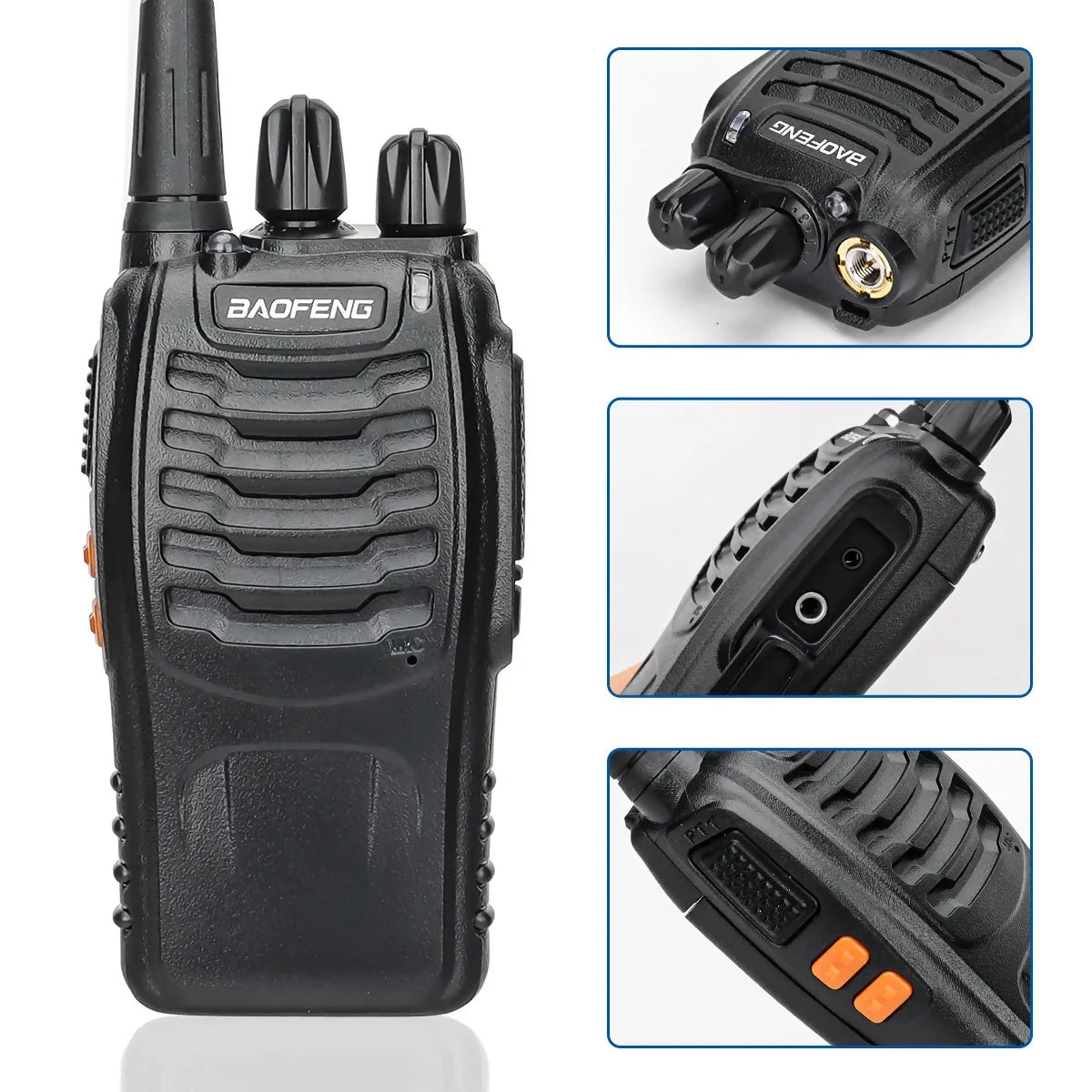 Radio comunicadores walkie talkie Baofeng BF-888S 5W | 16 Canales | Incluye Bases de Carga y Manos Libres