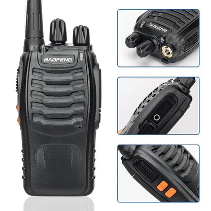 Radio comunicadores walkie talkie Baofeng BF-888S 5W | 16 Canales | Incluye Bases de Carga y Manos Libres
