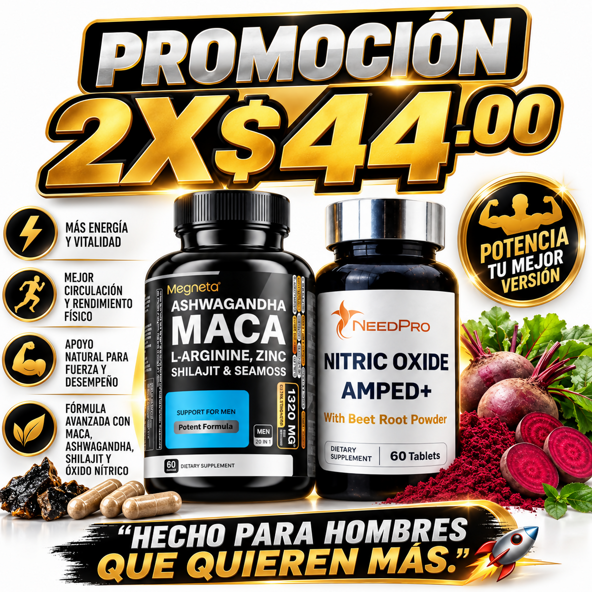 MACA + ASHWAGANDHA / ÓXIDO NÍTRICO
