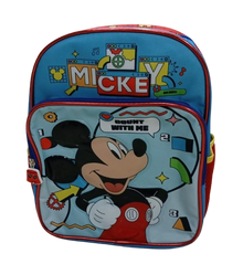 MOCHILA MICKEY CON BOLSA LATERAL 12"