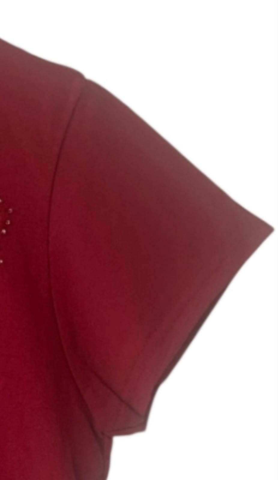 Blusa roja con flor blanca y perlas Talla XL