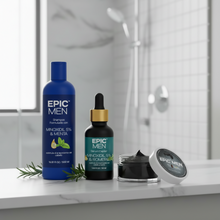 Cera Fijadora + Shampoo Minoxidil + Minoxidil Barba 5% + Bio Activos EPIC MEN