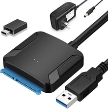 Adaptador SATA a USB 3.0 con Fuente de Alimentación | Para HDD/SSD 2.5" y 3.5"