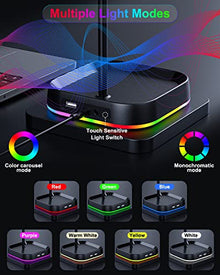 Soporte para Auriculares con Luces RGB con Puertos Tipo C y USB