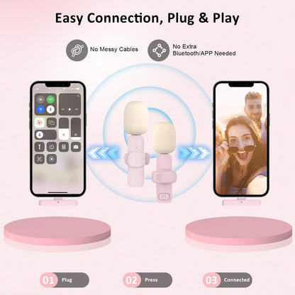 Micrófono de Solapa Inalámbrico con Receptor para iPhone y iPad MAYBESTA