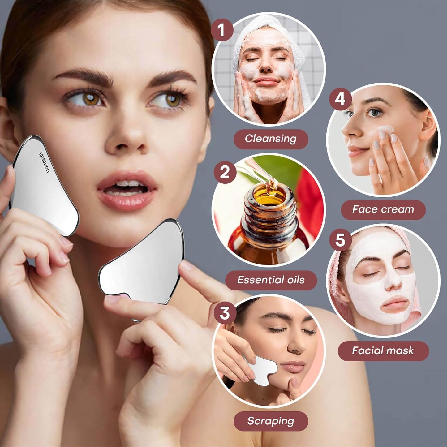 Gua Sha de Acero inoxidable