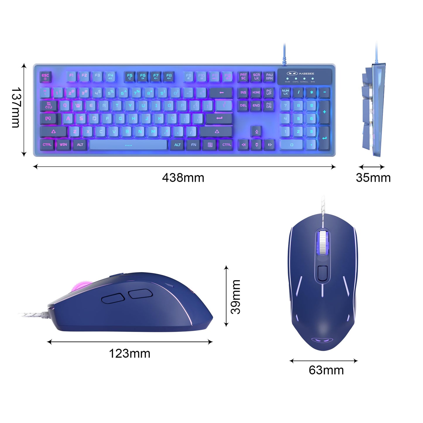 Teclado y Ratón Gamer K1, con Iluminación RGB LED